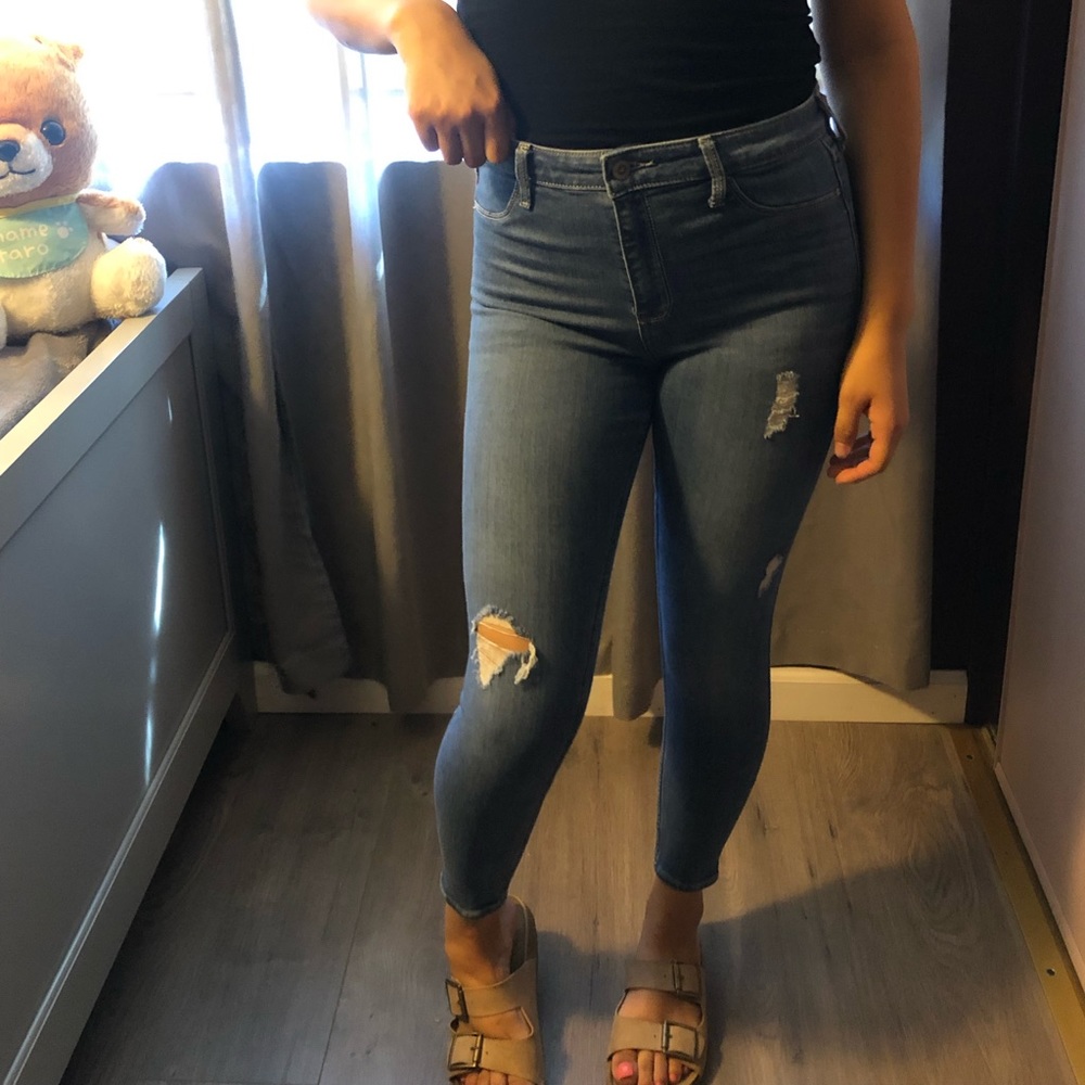 high rise jean leggings